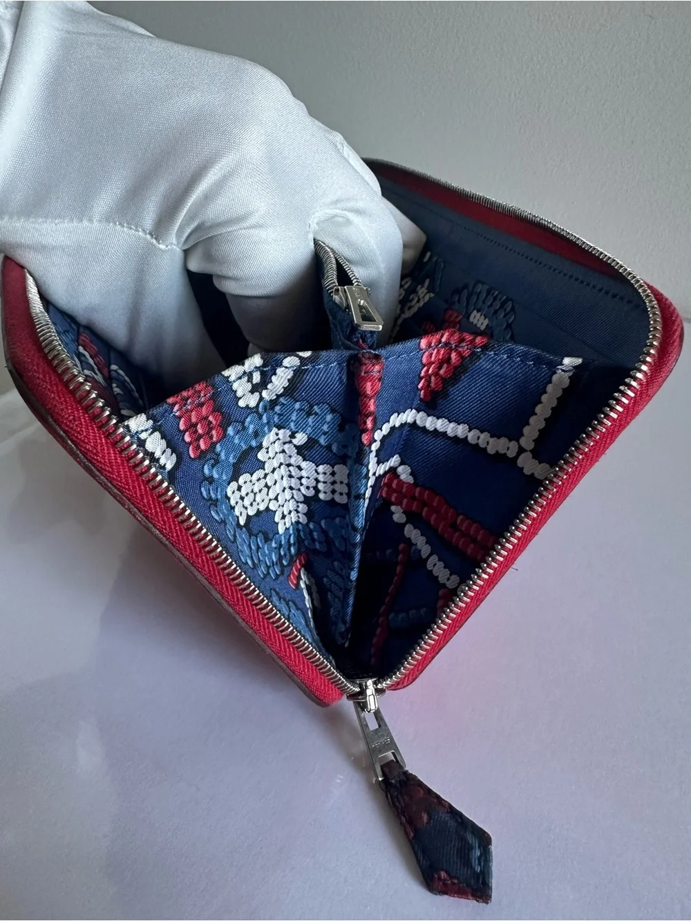 Hermès Azap Silk’In Red Epsom Leather Long Wallet P Stamp 2012